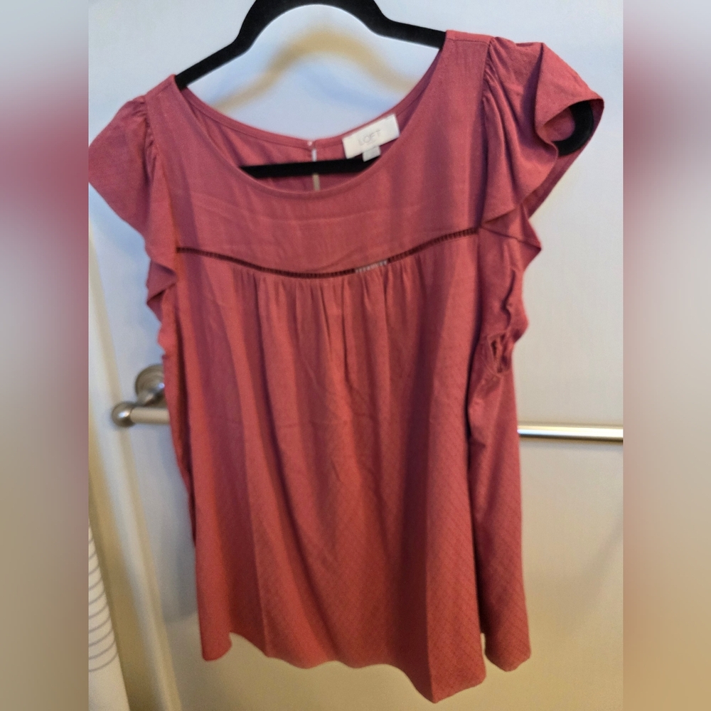 LOFT Dusty Rose Textured Dress